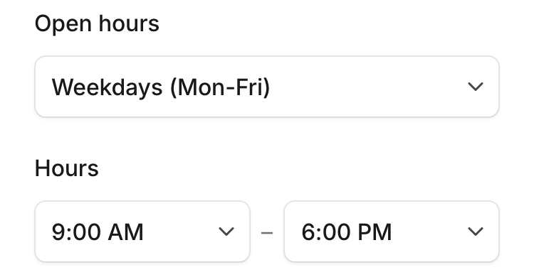 Open hours