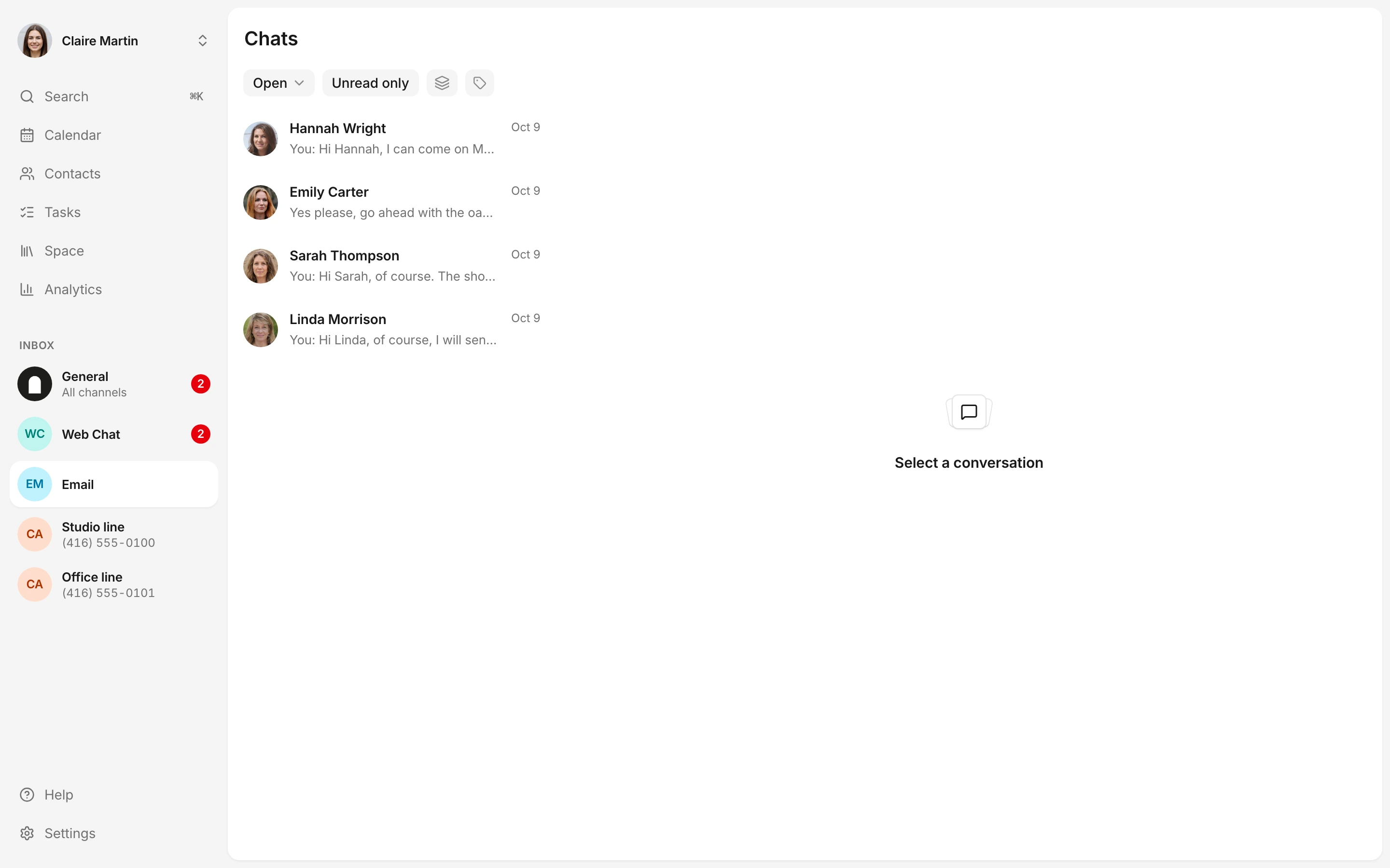 The email source helps the team find its customer conversations.